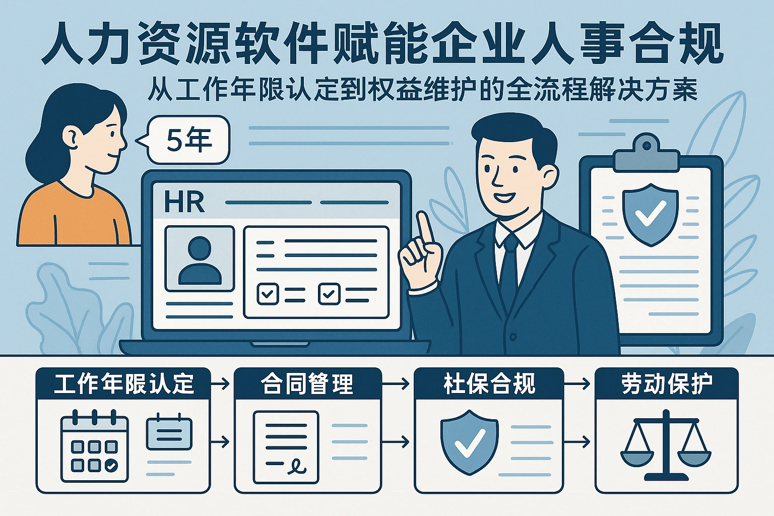 人力资源软件赋能企业人事合规：从工作年限认定到权益维护的全流程解决方案