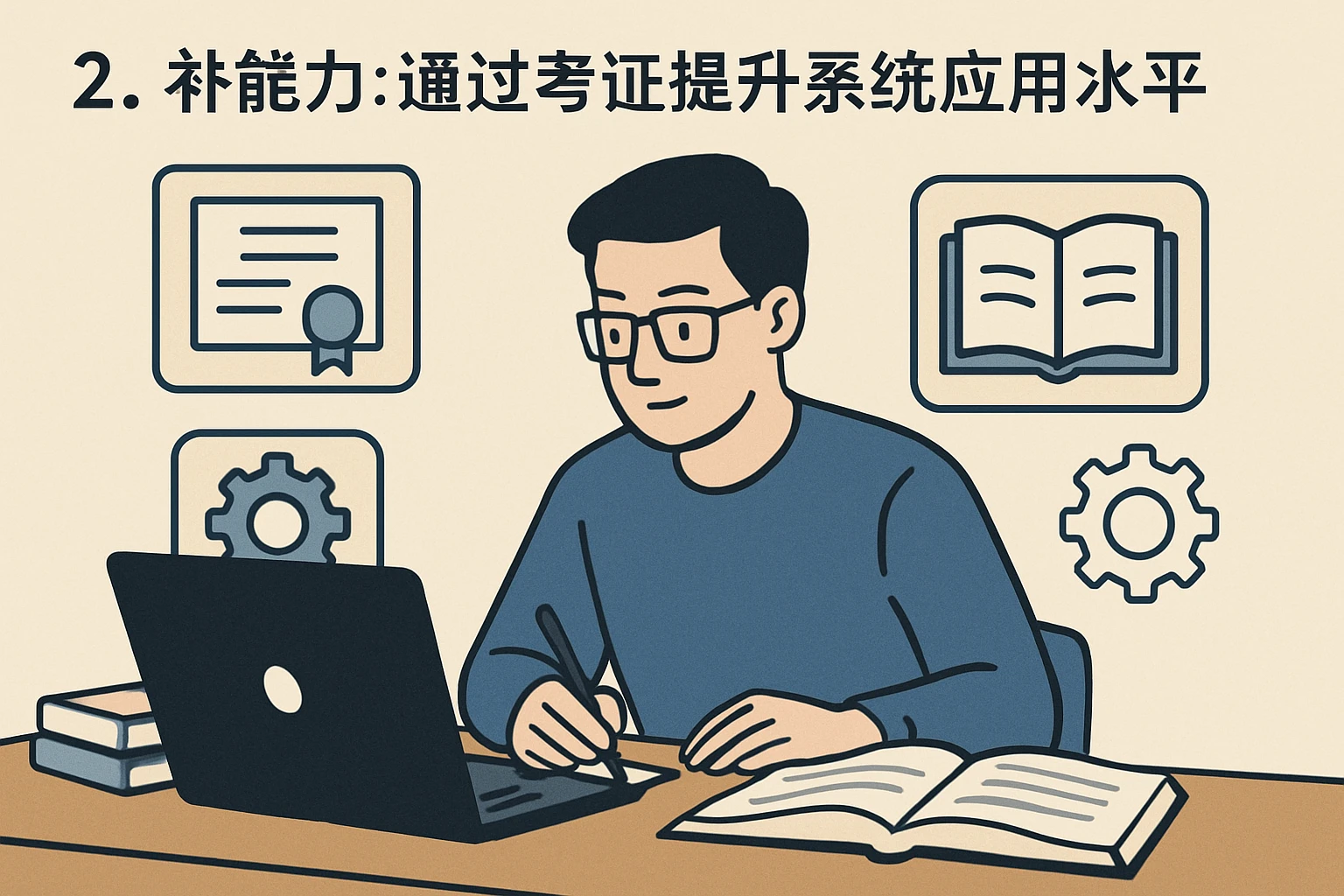 2. 补能力：通过考证提升系统应用水平