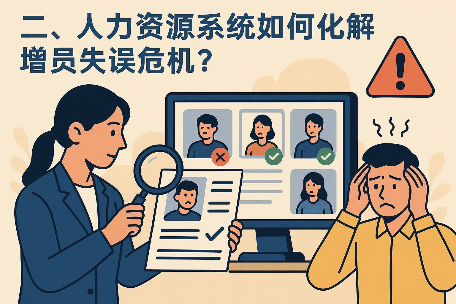 二、人力资源系统如何化解增员失误危机？
