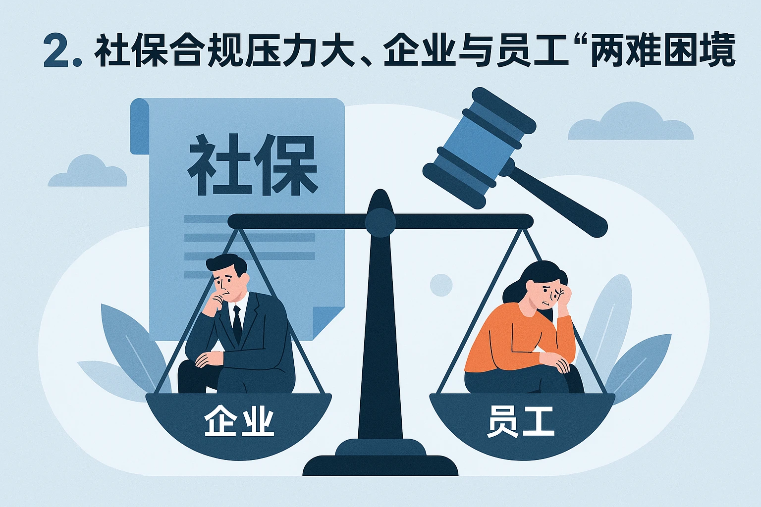 2. 社保合规压力大,企业与员工的“两难困境”