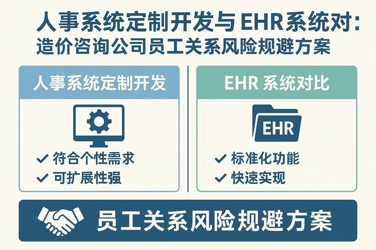 人事系统定制开发与EHR系统对比：造价咨询公司员工关系风险规避方案