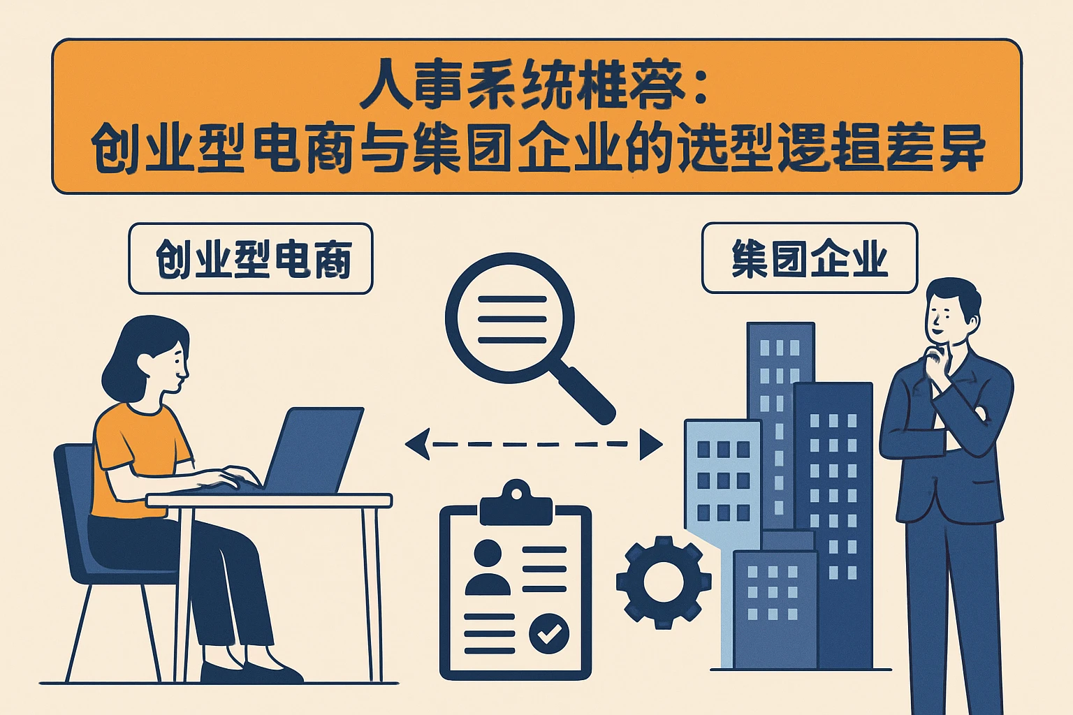 人事系统推荐:创业型电商与集团企业的选型逻辑差异