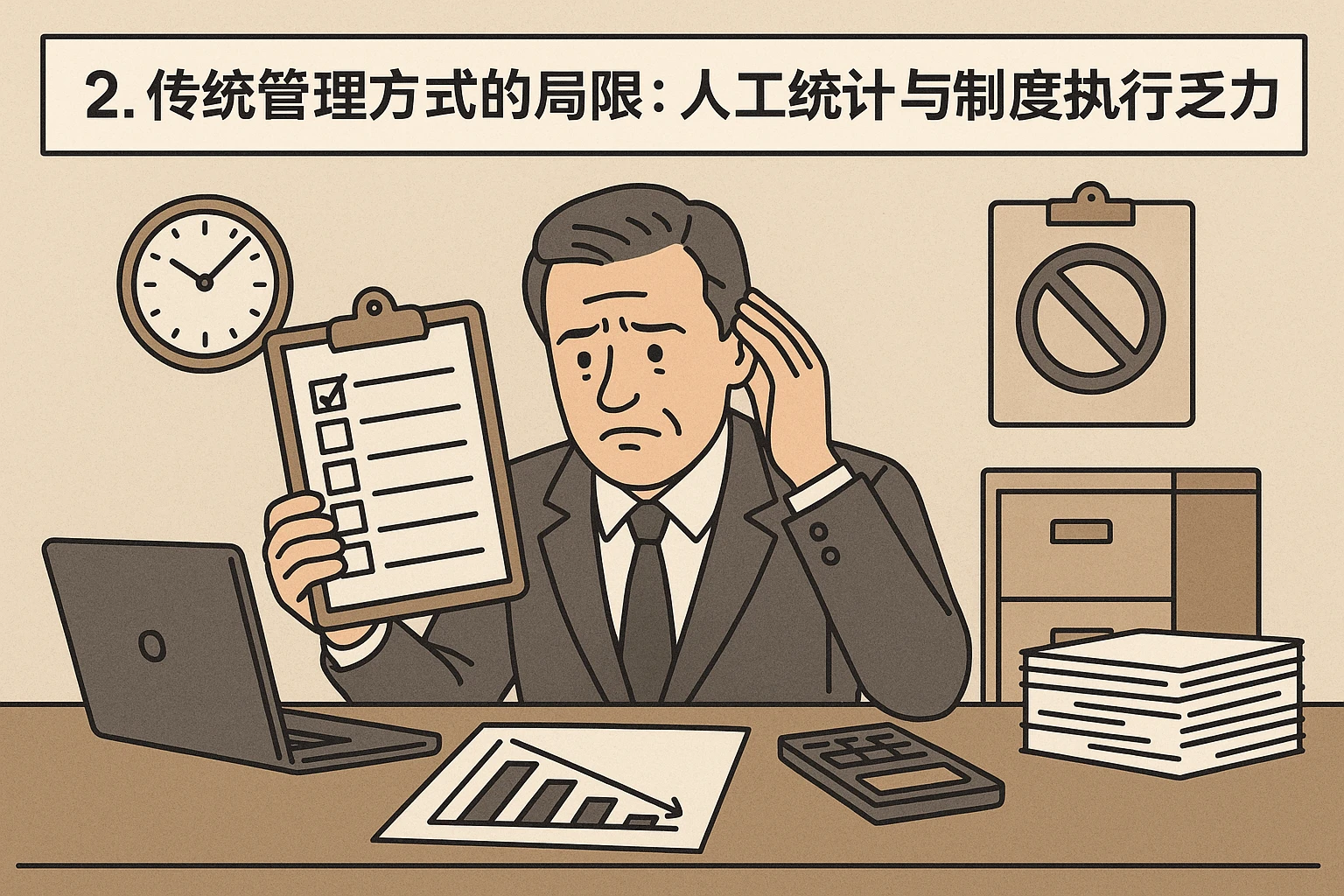2. 传统管理方式的局限：人工统计与制度执行乏力