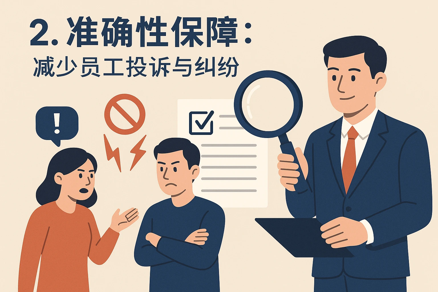 2. 准确性保障：减少员工投诉与纠纷