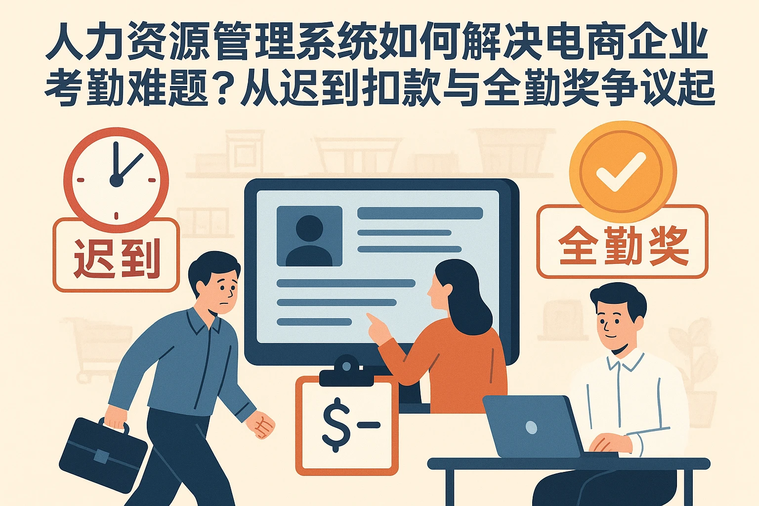 人力资源管理系统如何解决电商企业考勤难题？从迟到扣款与全勤奖争议说起