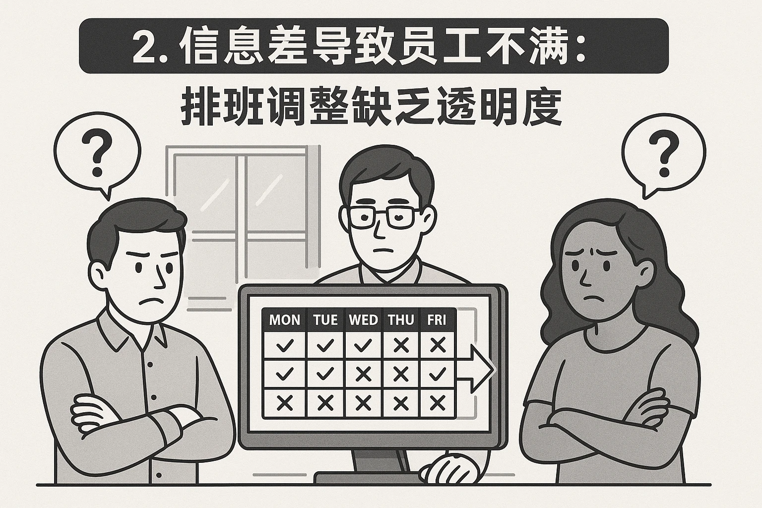 2. 信息差导致员工不满:排班调整缺乏透明度