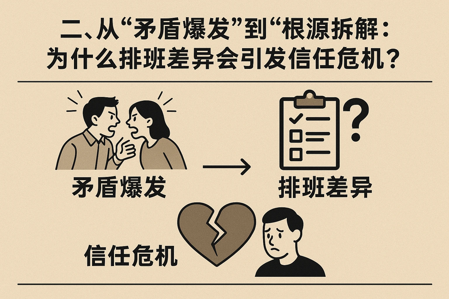 二、从“矛盾爆发”到“根源拆解”：为什么排班差异会引发信任危机？