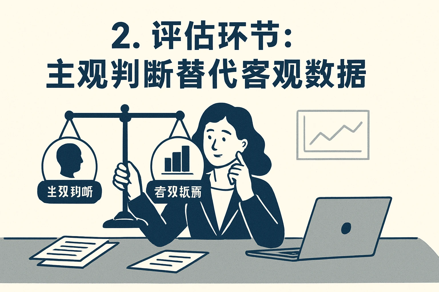 2. 评估环节:主观判断替代客观数据