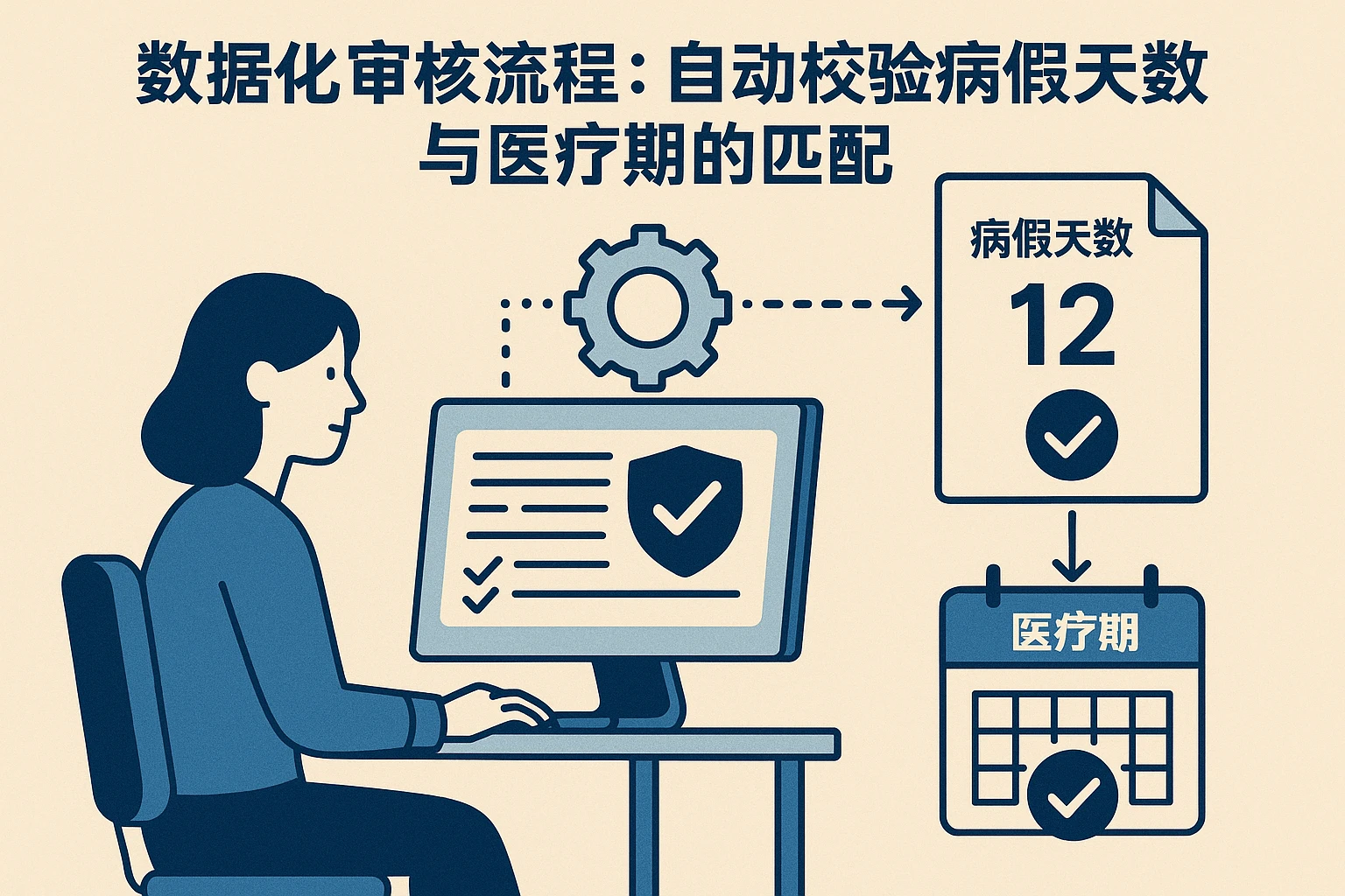 2. 数据化审核流程:自动校验病假天数与医疗期的匹配