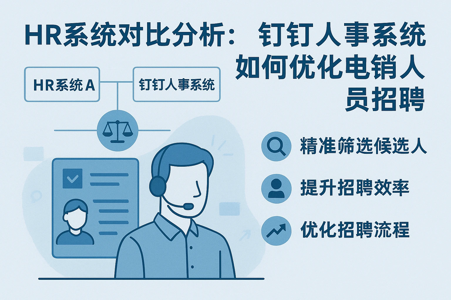 HR系统对比分析：钉钉人事系统如何优化电销人员招聘