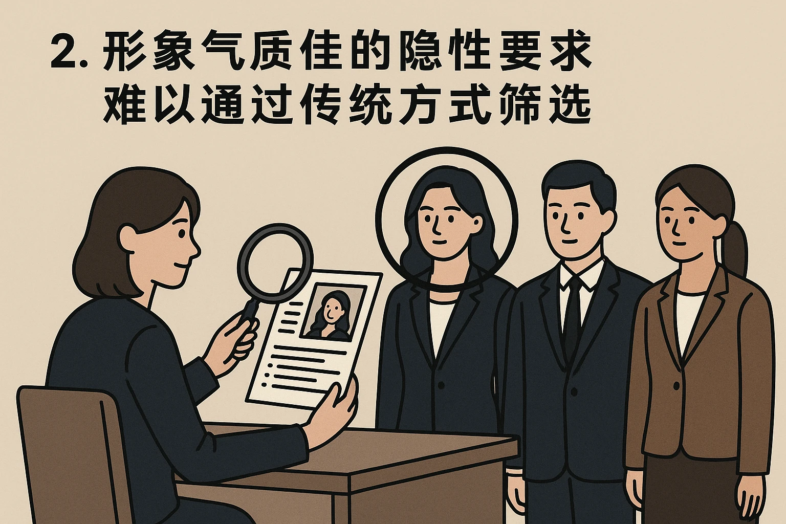 2. “形象气质佳”的隐性要求难以通过传统方式筛选