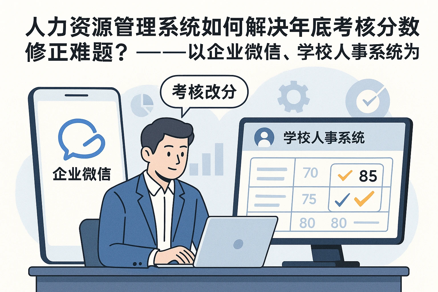 人力资源管理系统如何解决年底考核分数修正难题?——以企业微信、学校人事系统为例