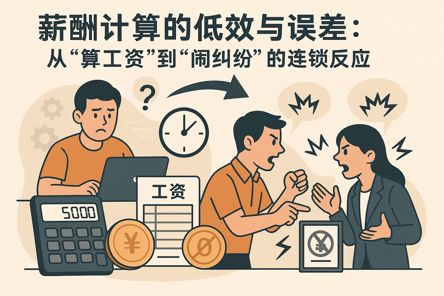 2. 薪酬计算的低效与误差:从“算工资”到“闹纠纷”的连锁反应