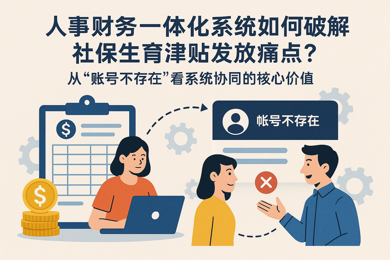 人事财务一体化系统如何破解社保生育津贴发放痛点？从“帐号不存在”看系统协同的核心价值