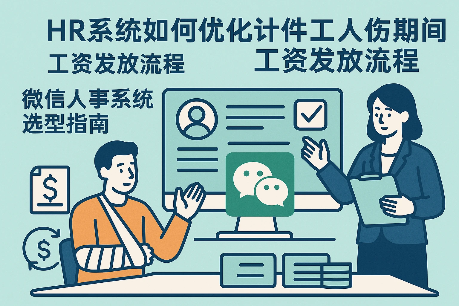 HR系统如何优化计件工人工伤期间工资发放流程:微信人事系统选型指南