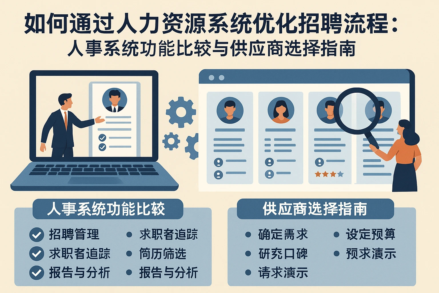 如何通过人力资源系统优化招聘流程:人事系统功能比较与供应商选择指南