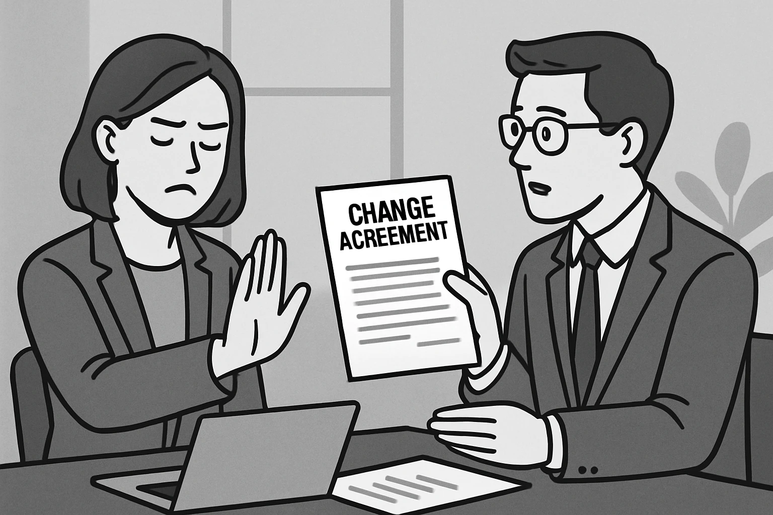 2. 拒绝签署变更协议