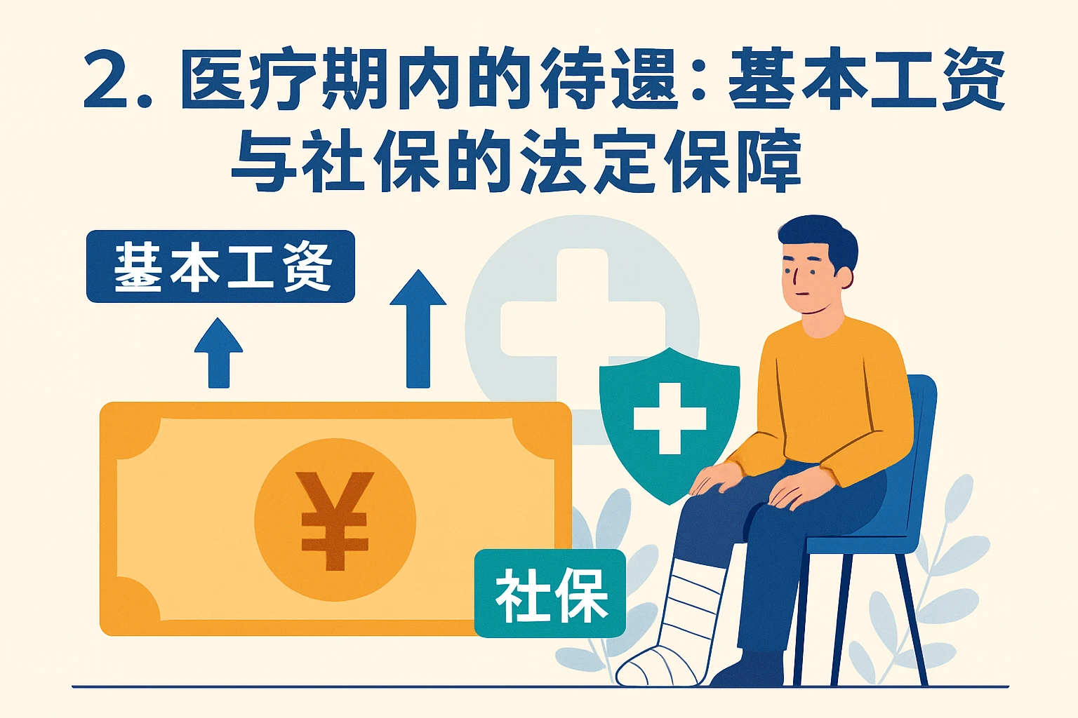 2. 医疗期内的待遇:基本工资与社保的法定保障