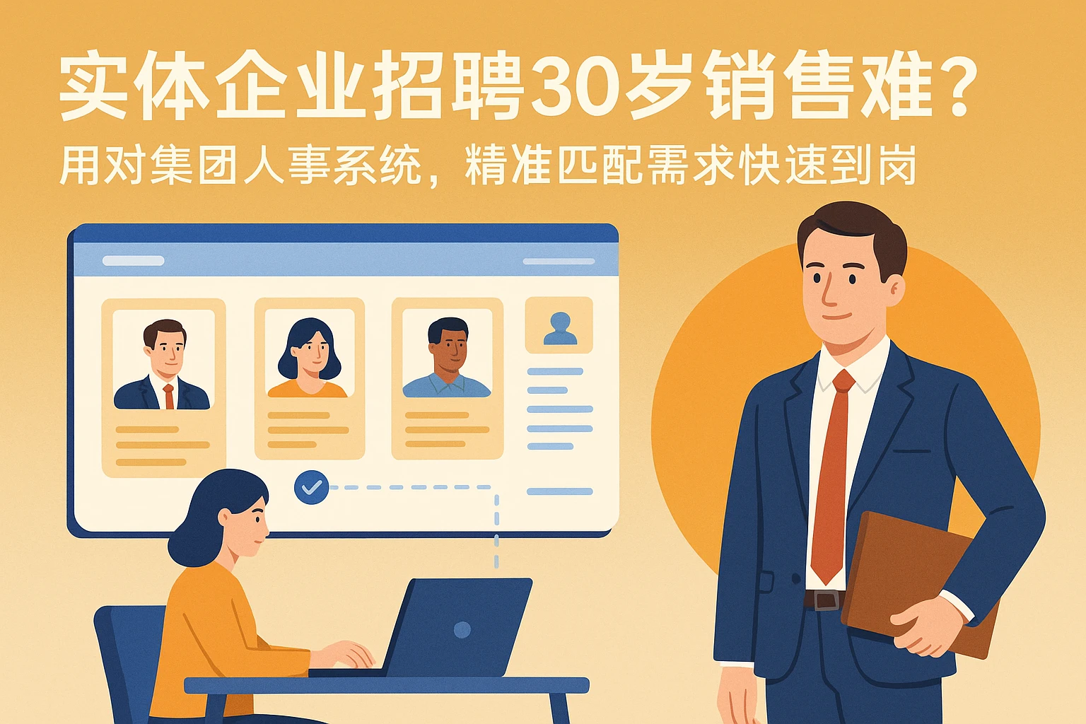 实体企业招聘30岁销售难？用对集团人事系统，精准匹配需求快速到岗
