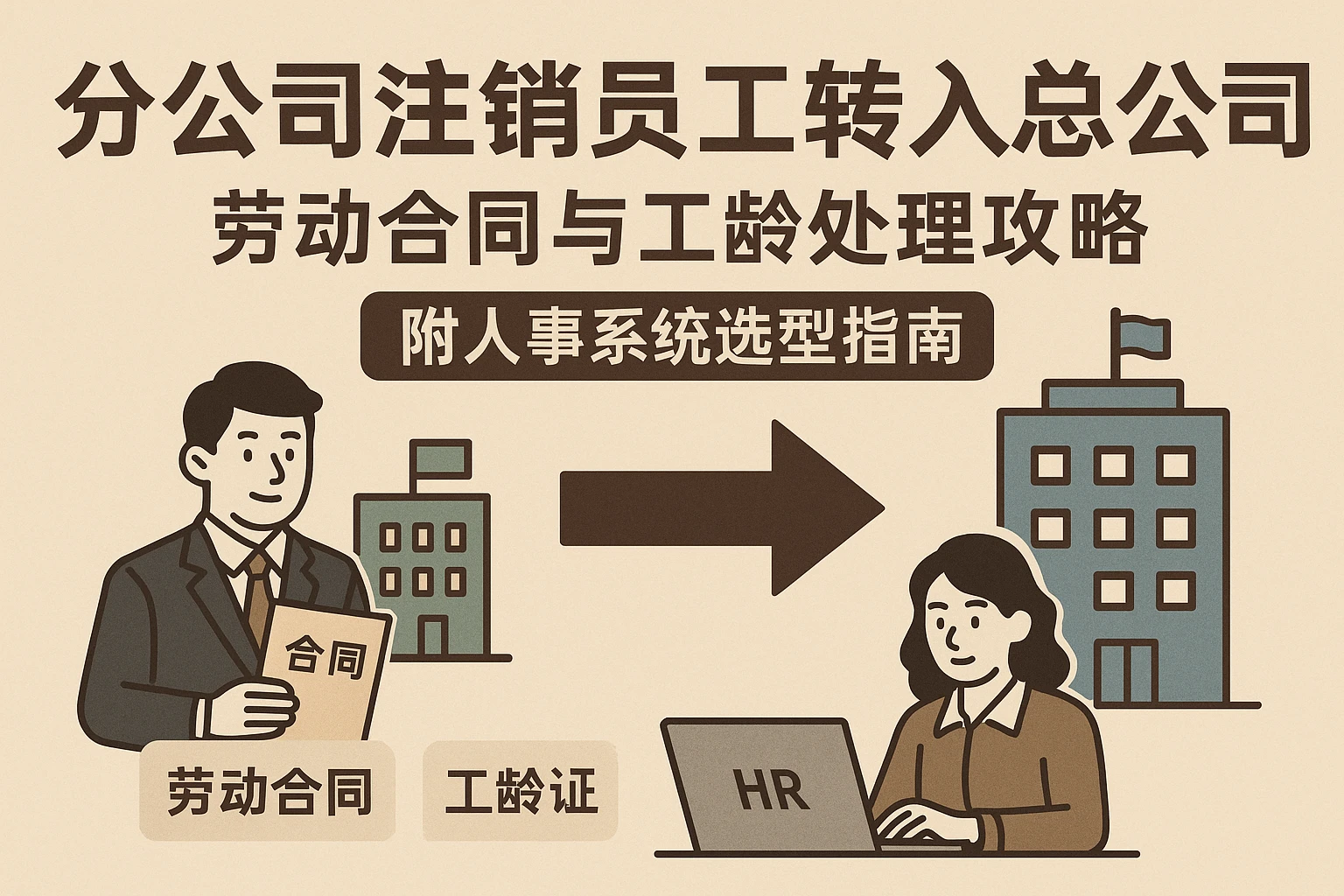 分公司注销员工转入总公司：劳动合同与工龄处理攻略——附人事系统选型指南