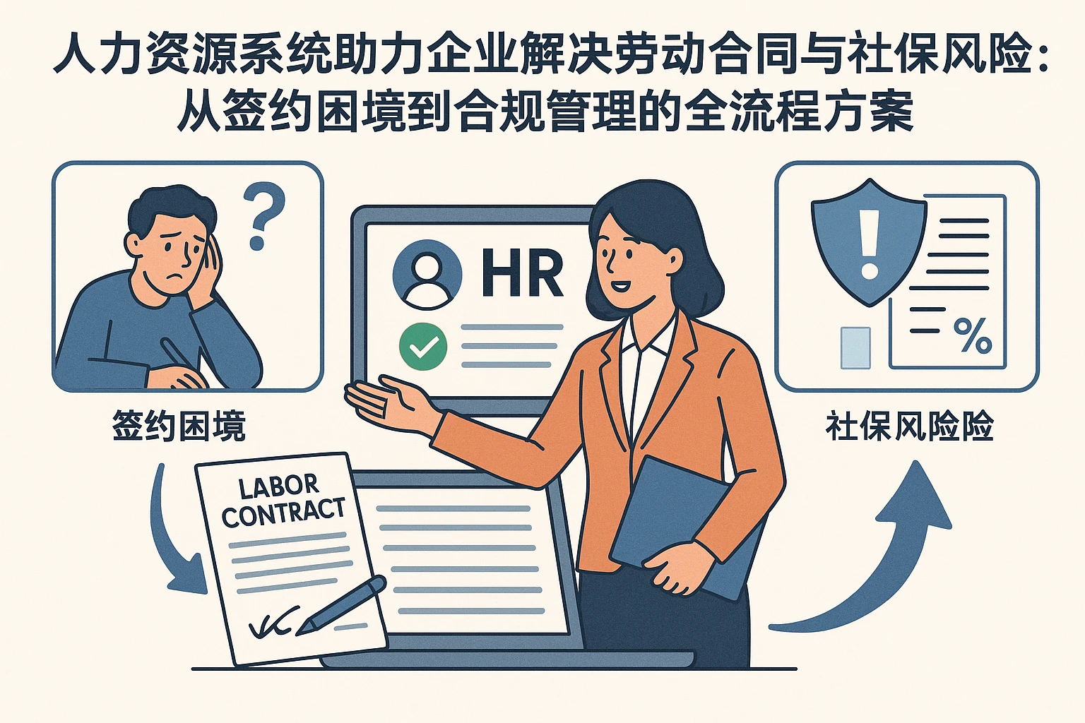 人力资源系统助力企业解决劳动合同与社保风险：从签约困境到合规管理的全流程方案