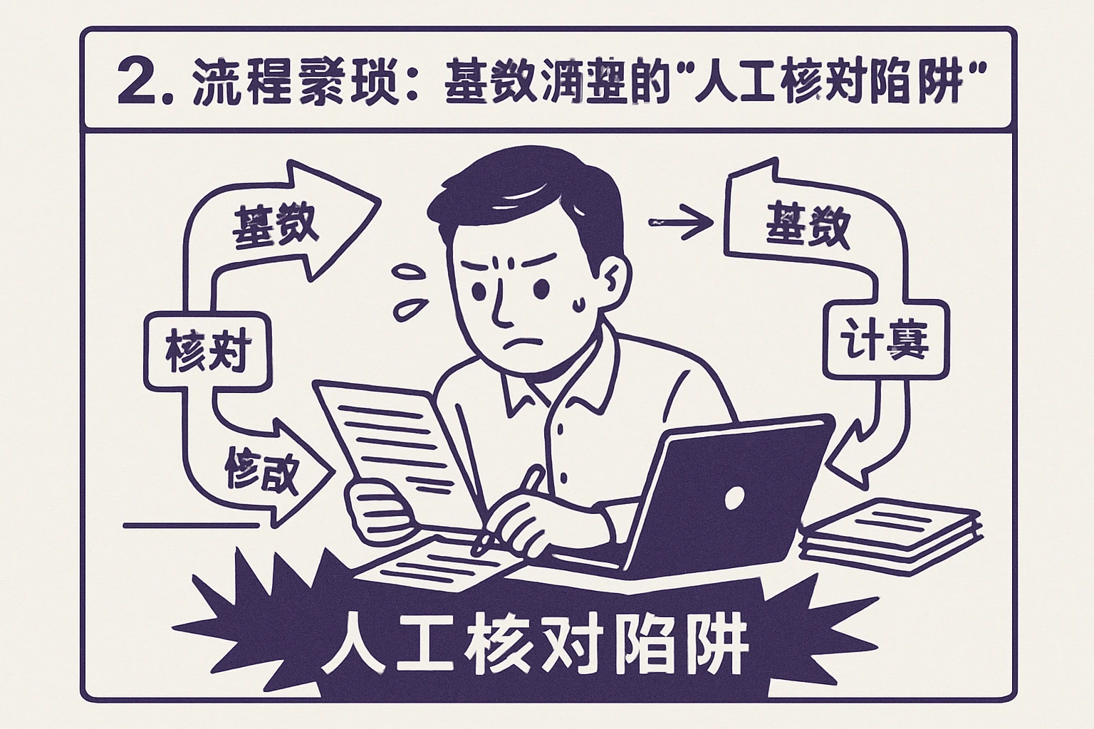 2. 流程繁琐：基数调整的“人工核对陷阱”