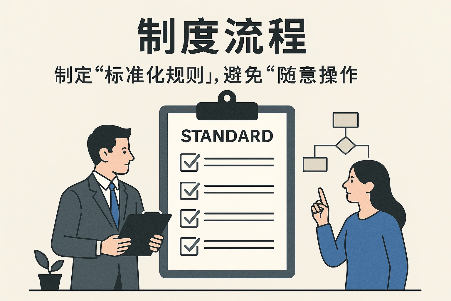 2. 制度流程:制定“标准化规则”,避免“随意操作”