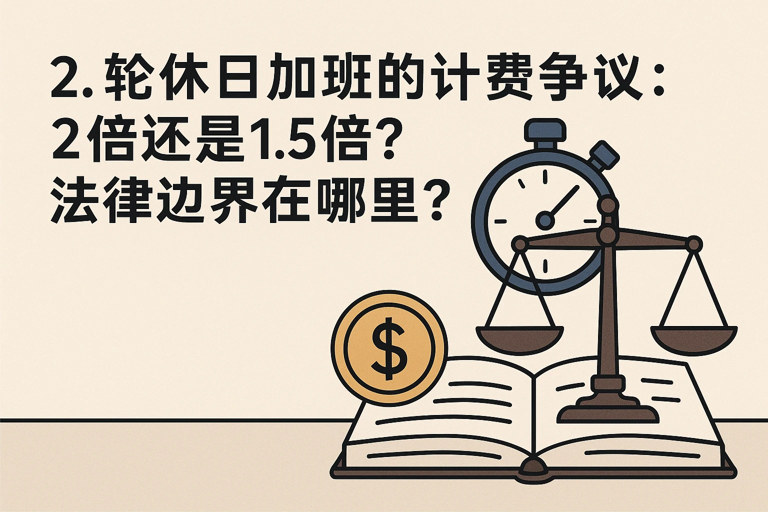 2. 轮休日加班的计费争议：2倍还是1.5倍？法律边界在哪里？