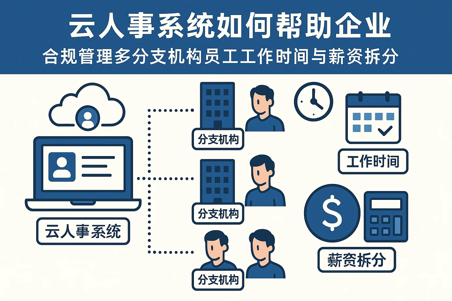 云人事系统如何帮助企业合规管理多分支机构员工工作时间与薪资拆分