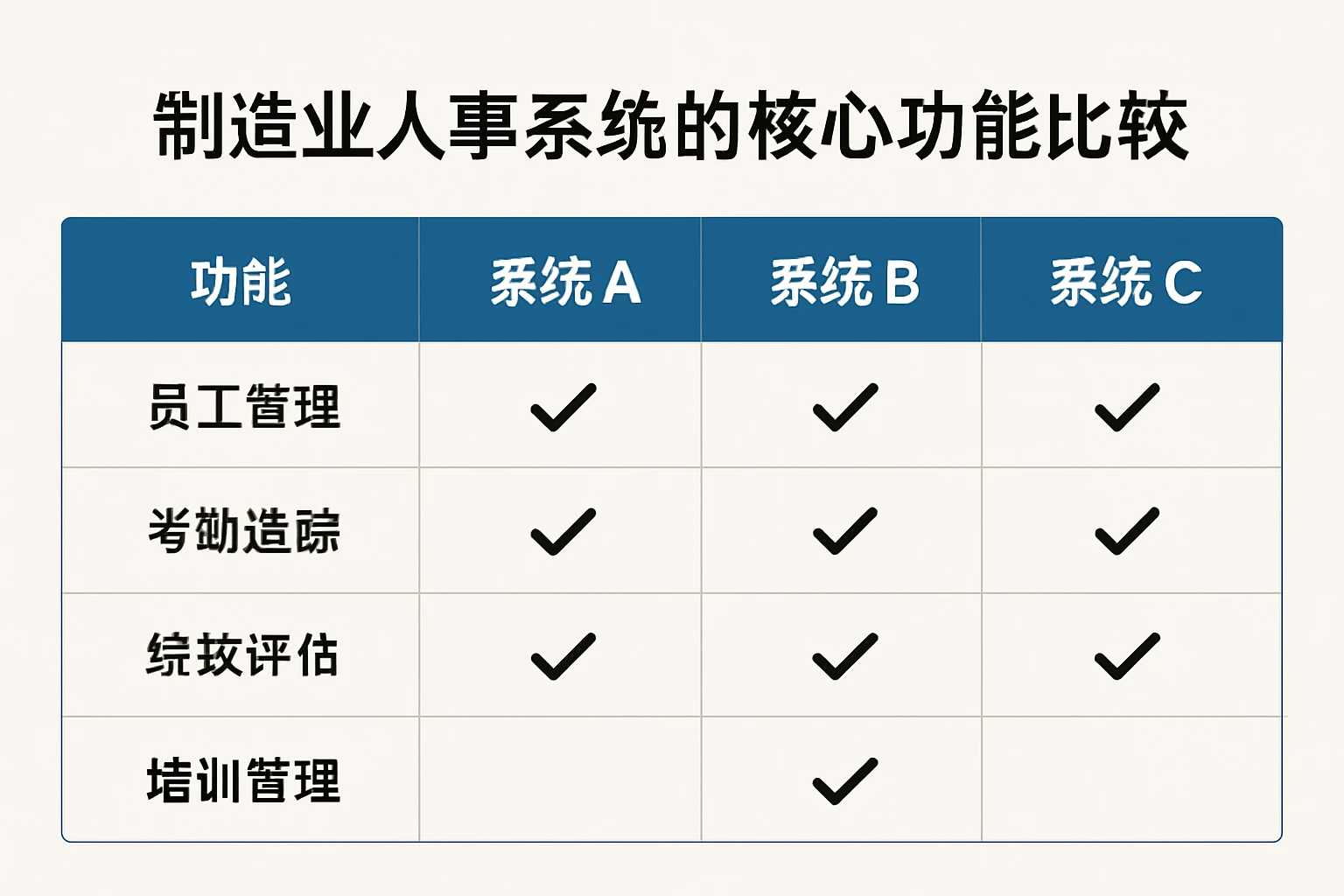 制造业人事系统的核心功能比较
