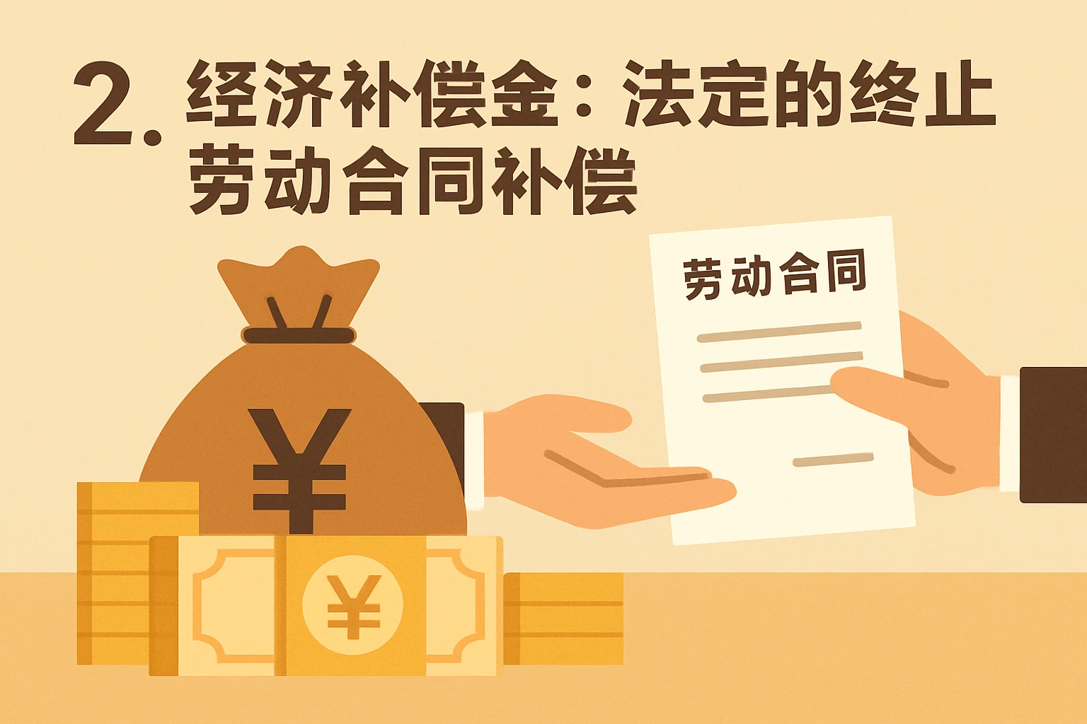 2. 经济补偿金：法定的终止劳动合同补偿