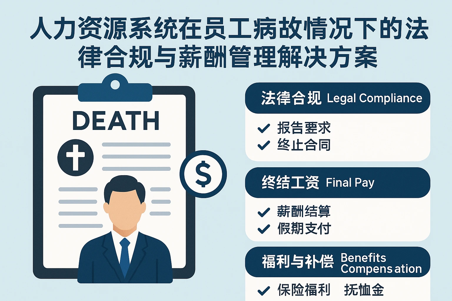 人力资源系统在员工病故情况下的法律合规与薪酬管理解决方案