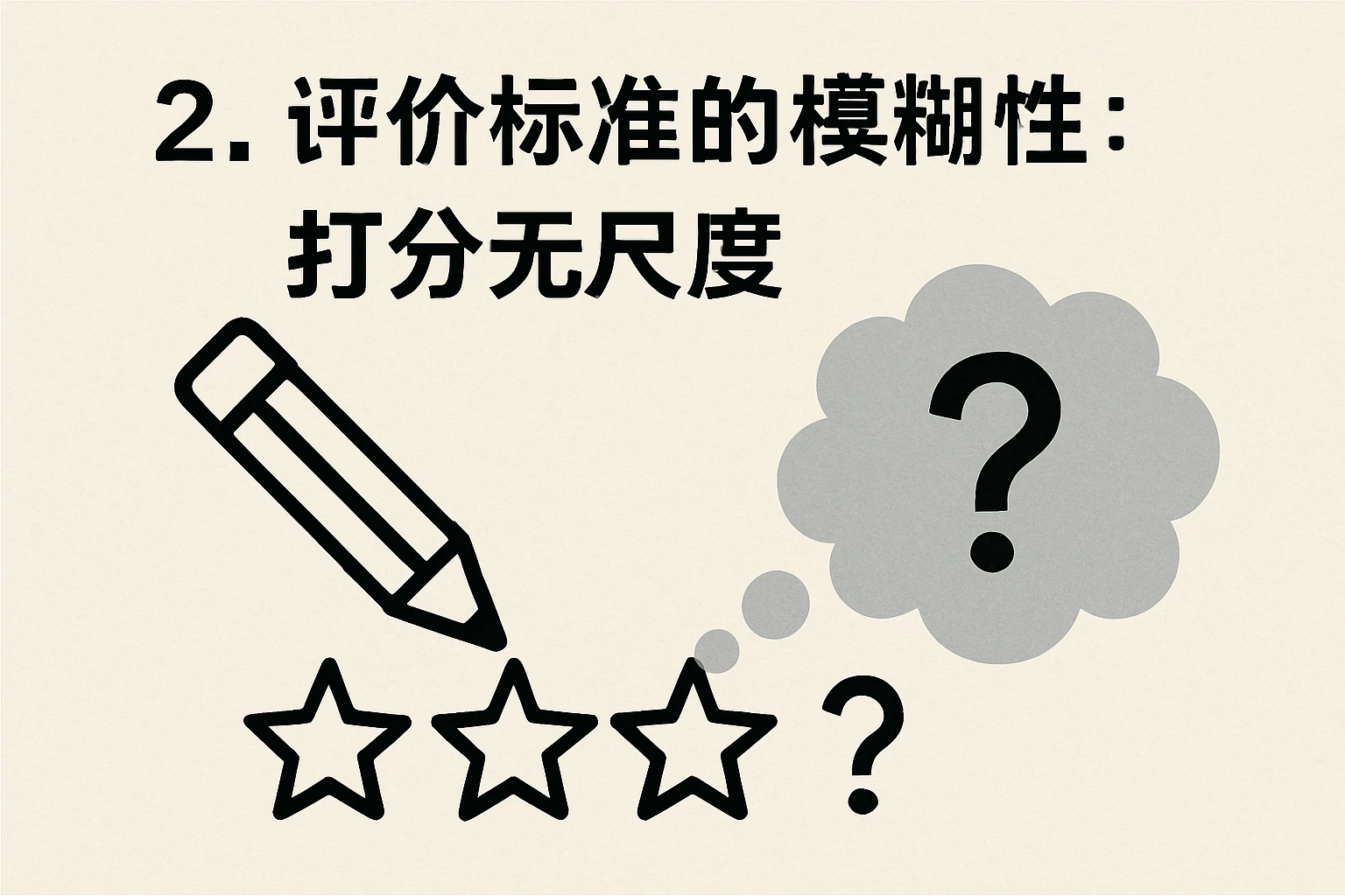 2. 评价标准的模糊性:打分无尺度