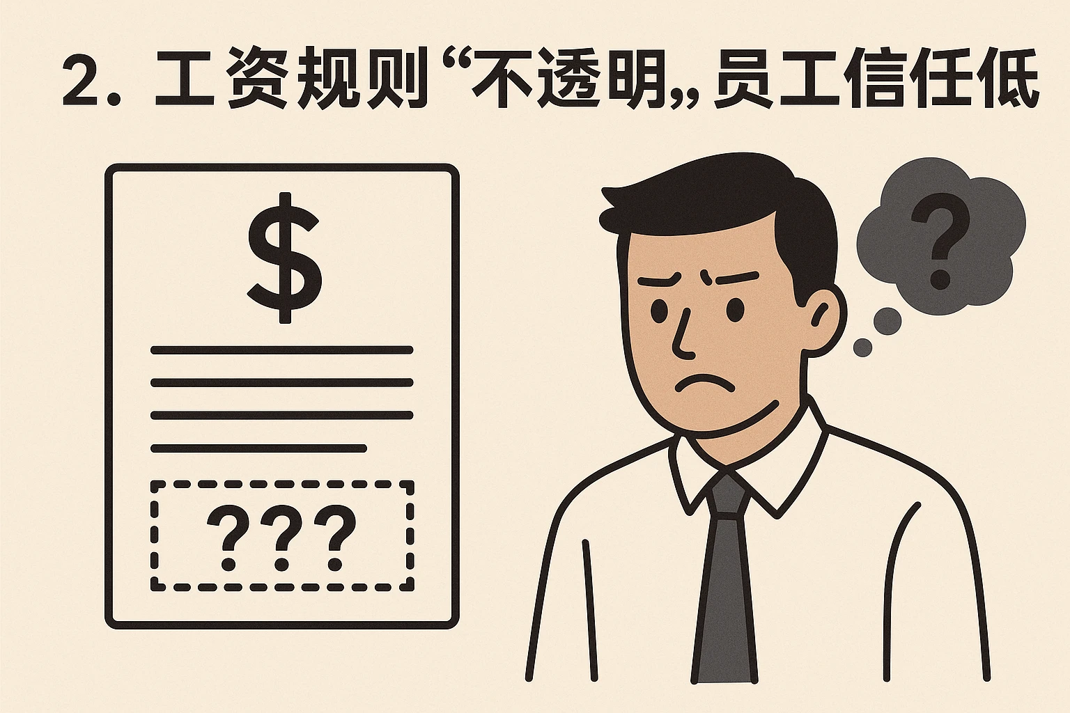 2. 工资规则“不透明”，员工信任度低