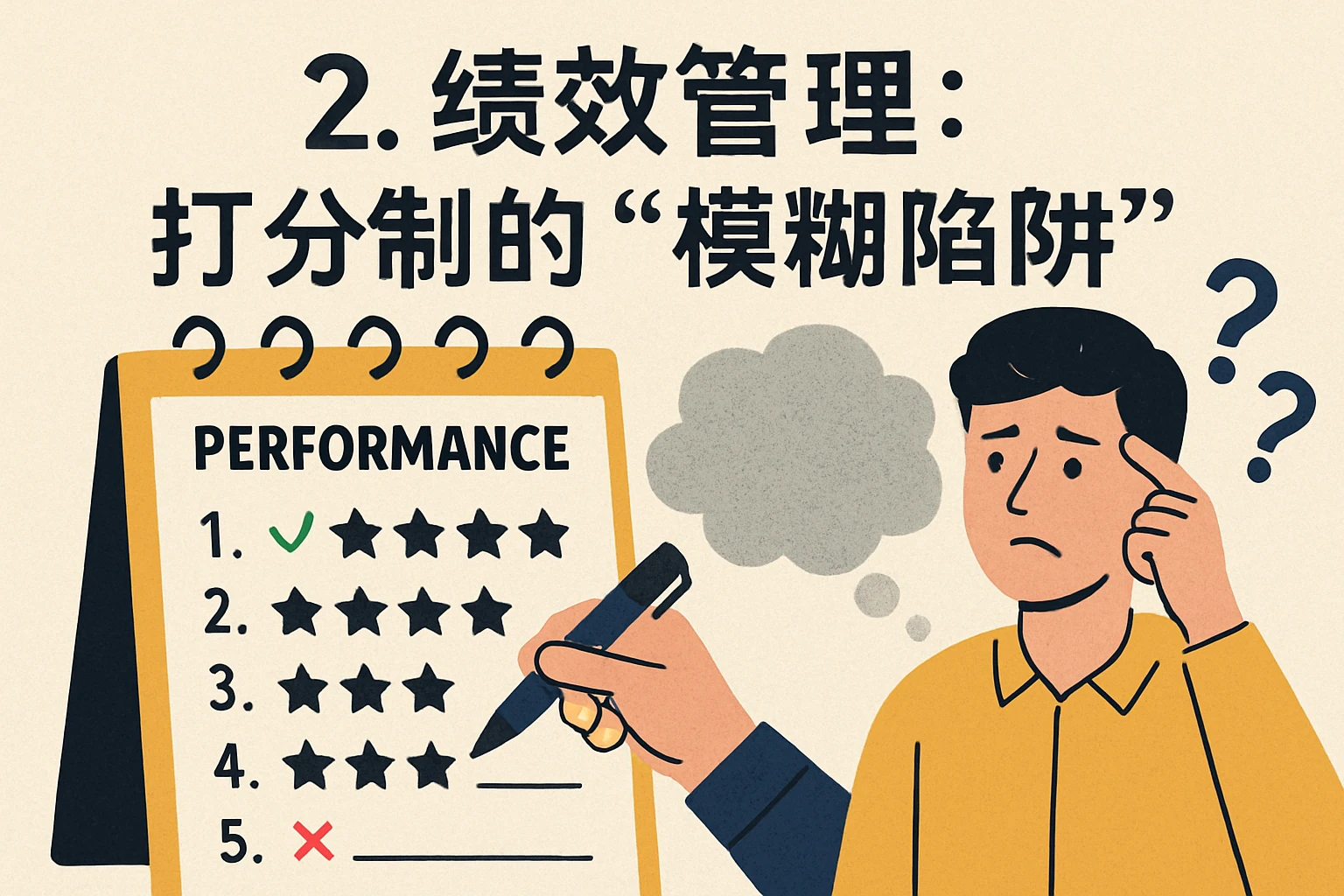2. 绩效管理:打分制的“模糊陷阱”