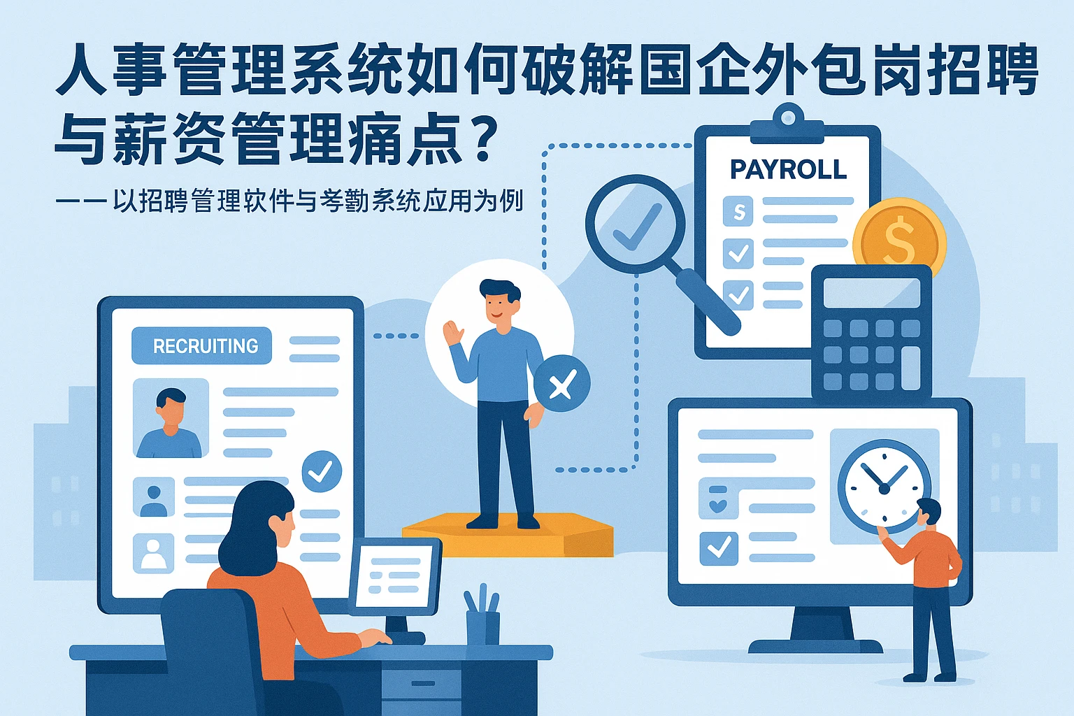 人事管理系统如何破解国企外包岗招聘与薪资管理痛点？——以招聘管理软件与考勤系统应用为例