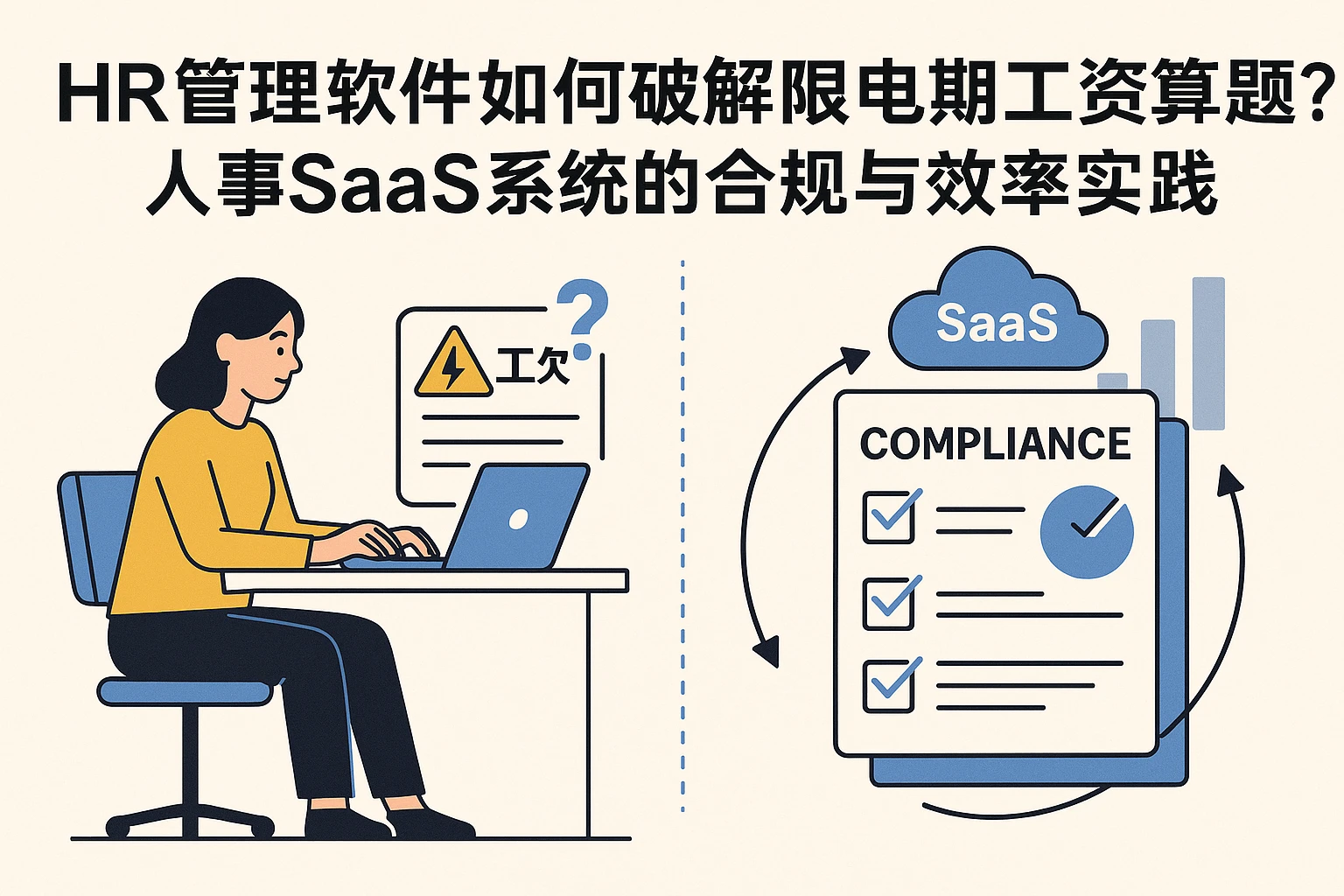HR管理软件如何破解限电期工资计算难题?人事SaaS系统的合规与效率实践
