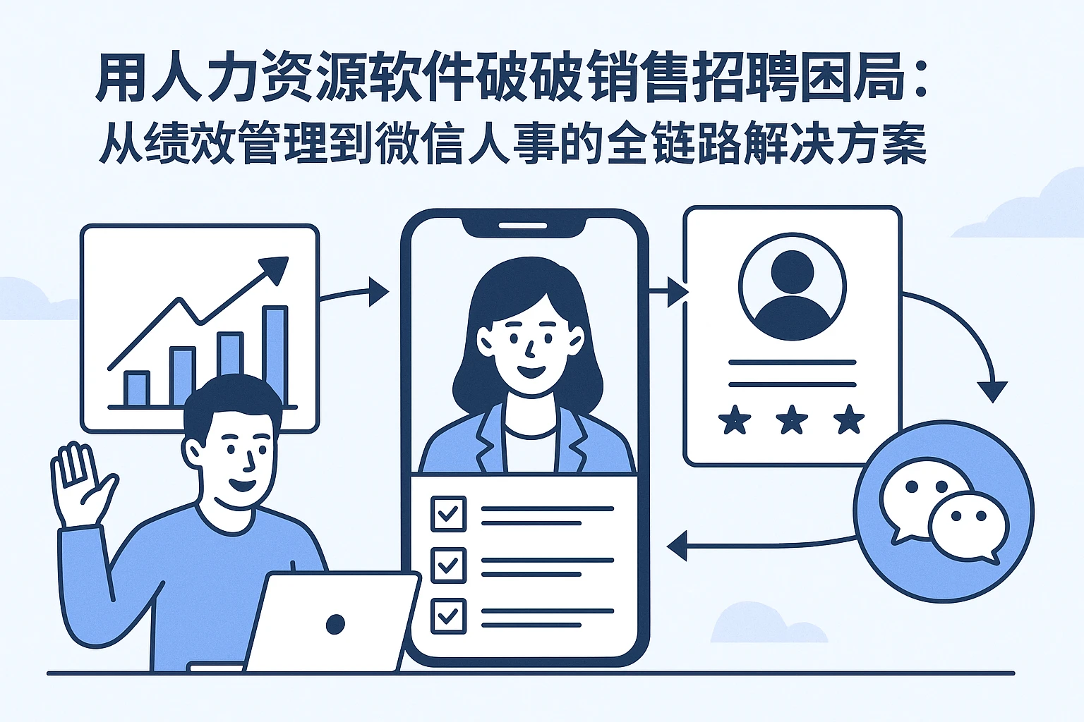 用人力资源软件破解销售招聘困局：从绩效管理到微信人事的全链路解决方案