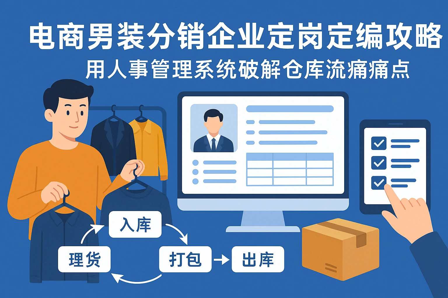 电商男装分销企业定岗定编攻略：用人事管理系统破解仓库流程痛点