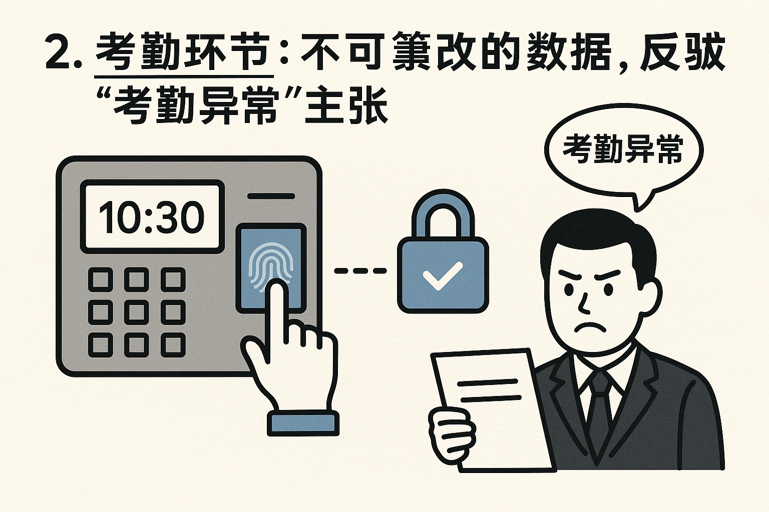 2. 考勤环节:不可篡改的数据,反驳“考勤异常”主张