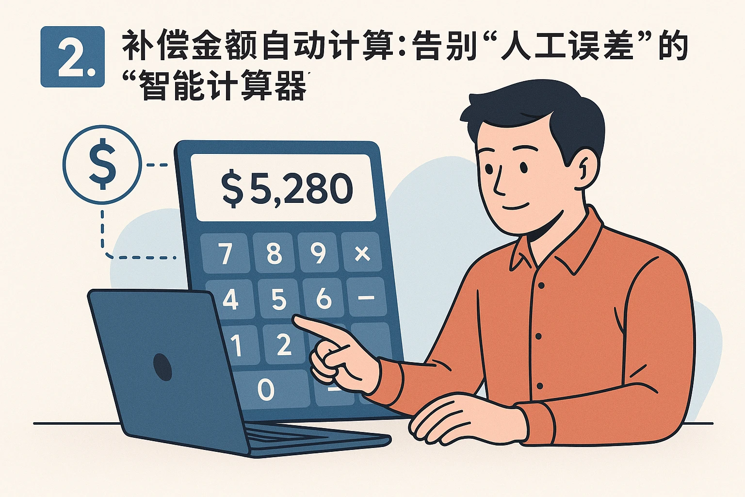 2. 补偿金额自动计算:告别“人工误差”的“智能计算器”