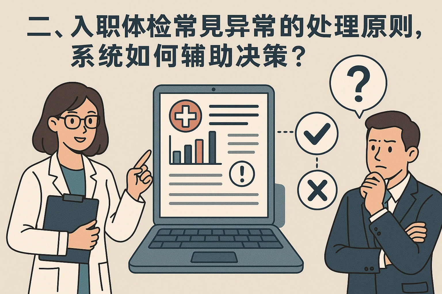 二、入职体检常见异常的处理原则，系统如何辅助决策？