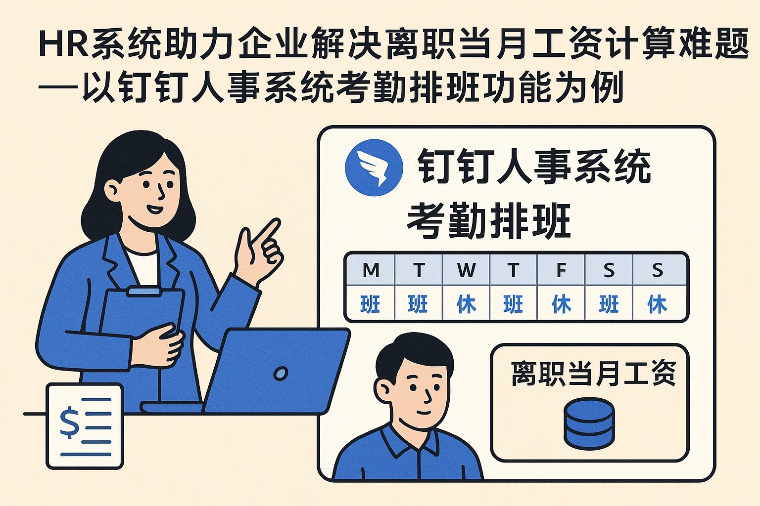HR系统助力企业解决离职当月工资计算难题——以钉钉人事系统考勤排班功能为例