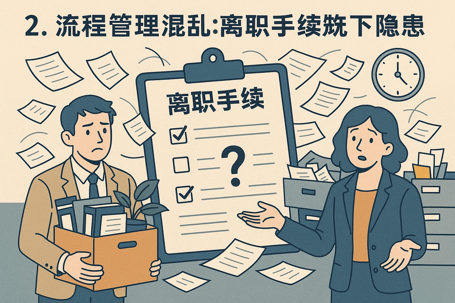 2. 流程管理混乱:离职手续缺失留下隐患