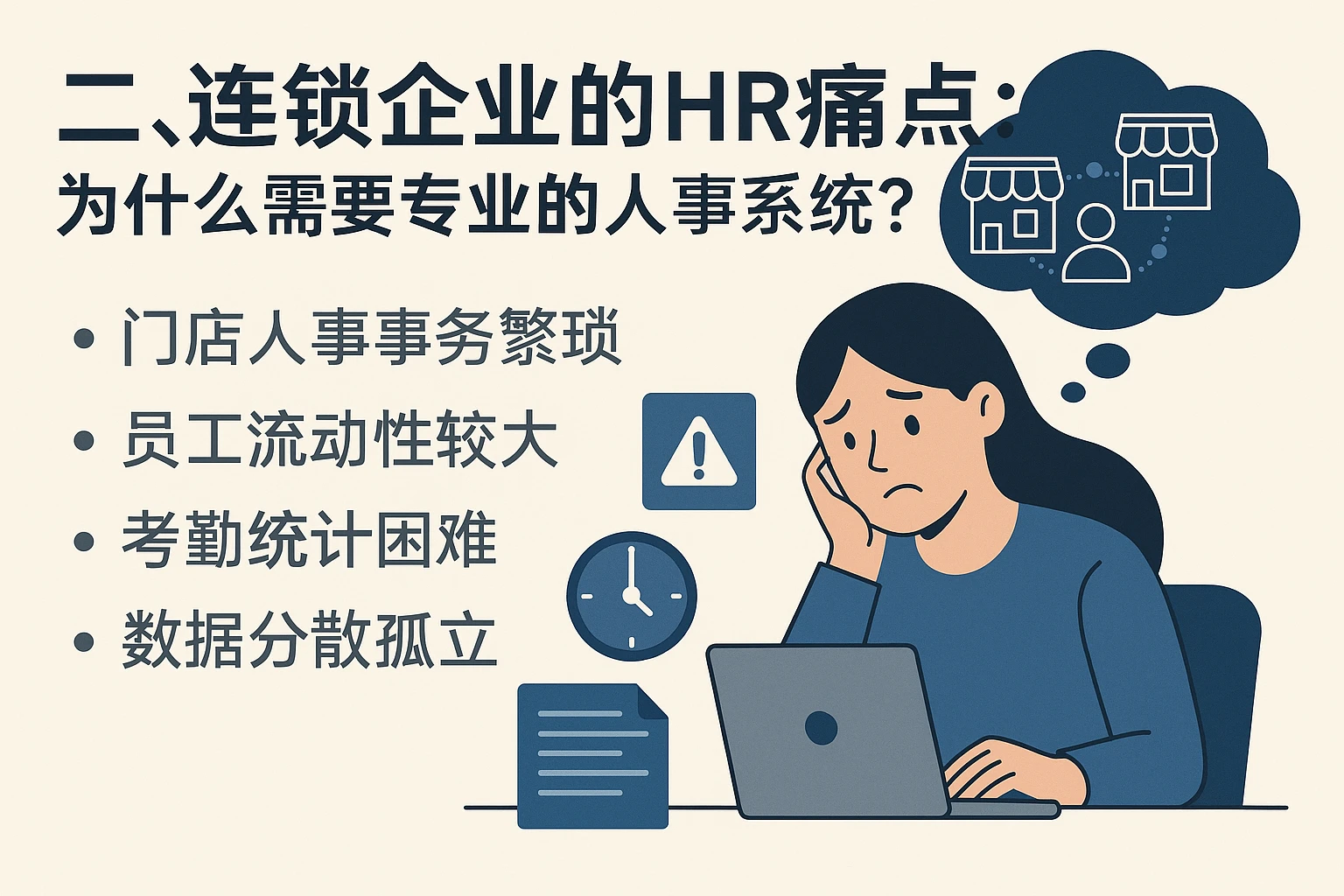 二、连锁企业的HR痛点：为什么需要专业的人事系统？