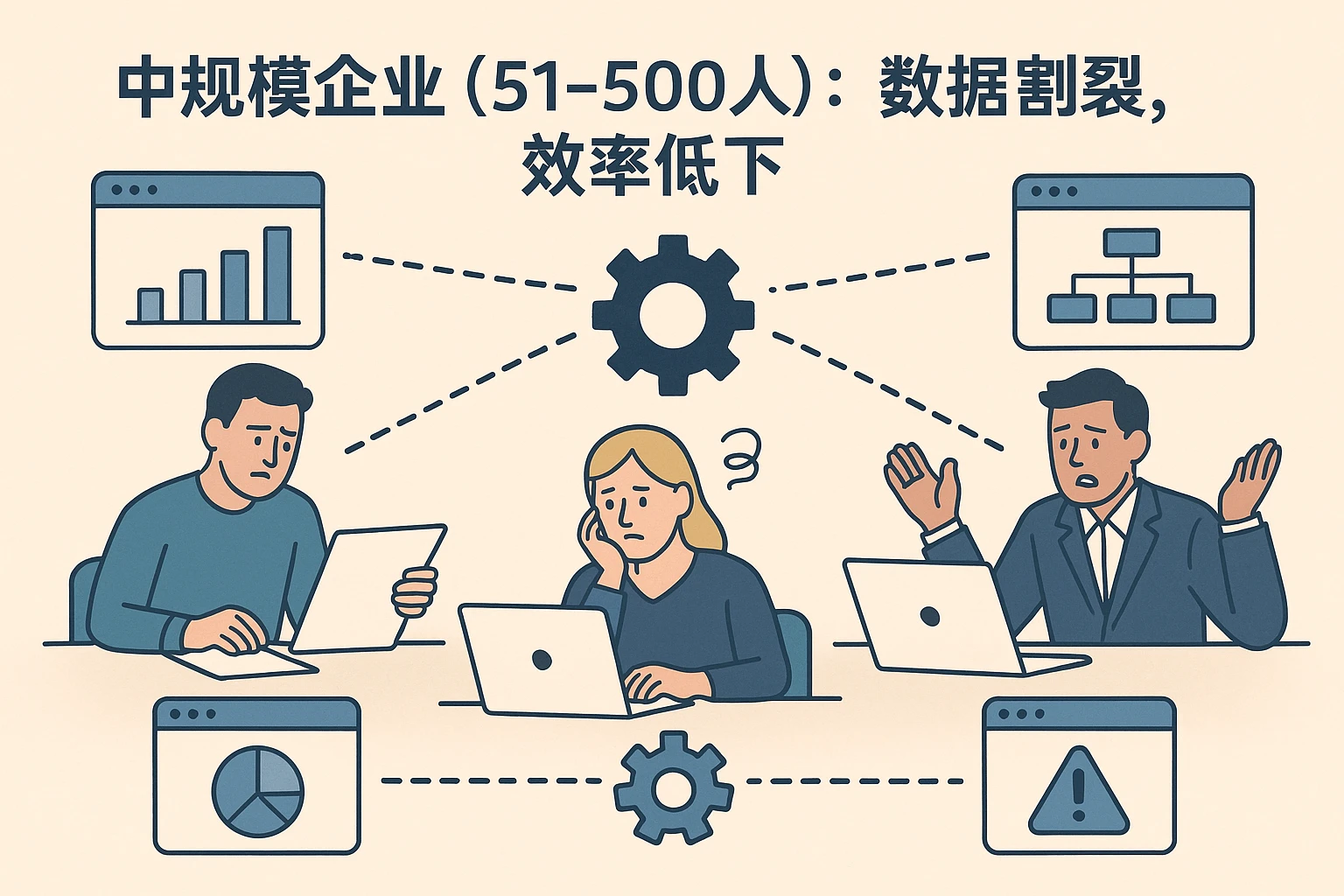 2. 中规模企业（51-500人）：数据割裂，效率低下