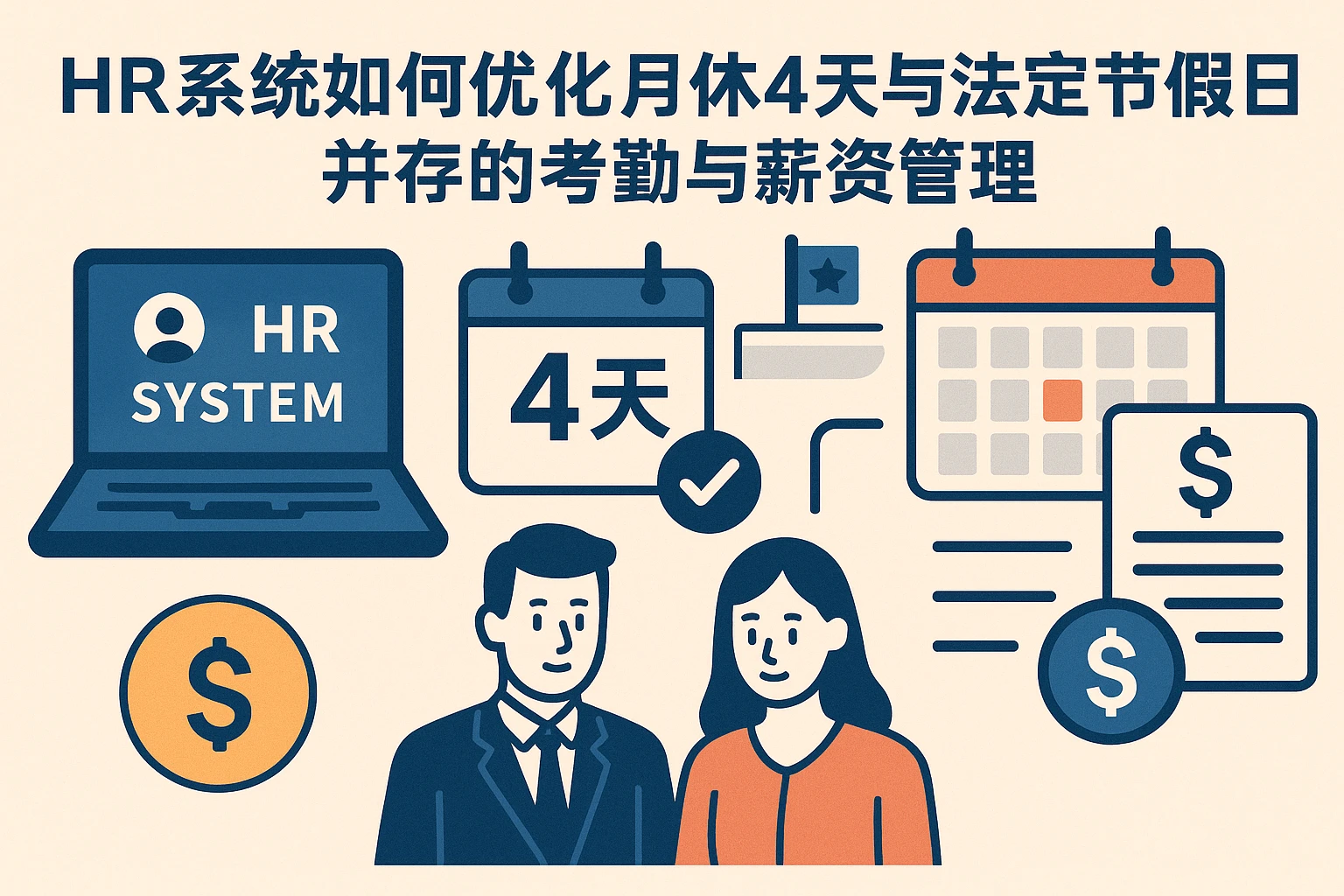 HR系统如何优化月休4天与法定节假日并存的考勤与薪资管理