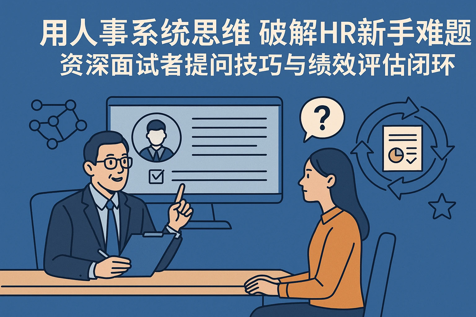 用人事系统思维破解HR新手难题：资深面试者提问技巧与绩效评估闭环