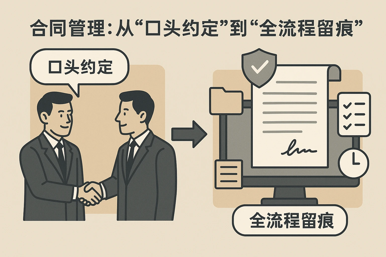 2. 合同管理:从“口头约定”到“全流程留痕”