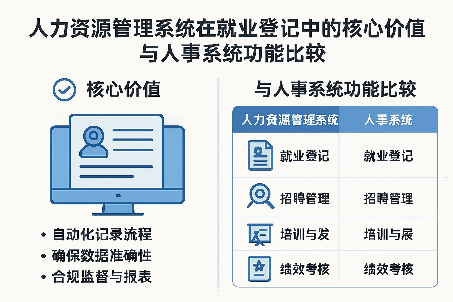 人力资源管理系统在就业登记中的核心价值与人事系统功能比较